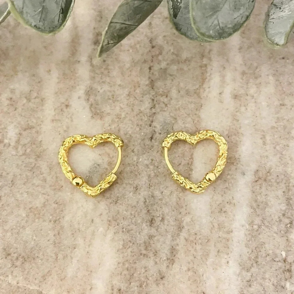925 Sterling Silver Dainty Heart Huggie Earrings Small Hoop Earrings